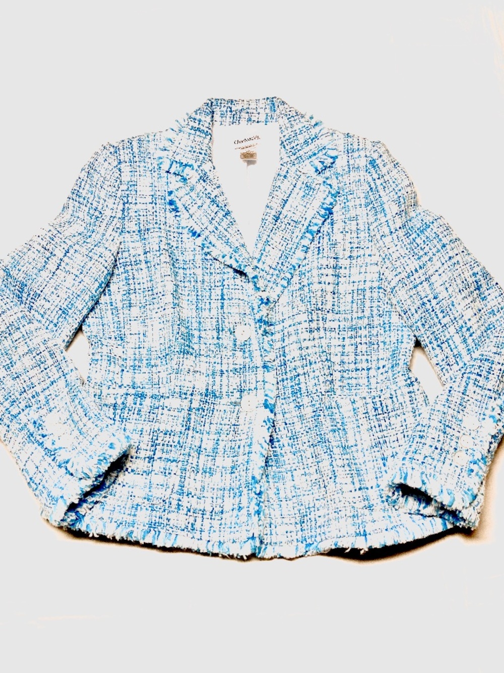 EUC Chadwick’s Tweed Fringe Blazer